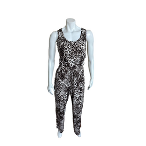 CALVIN KLEIN - Cheetah Print Jumpsuit. Back zipper. sleeveless. 6